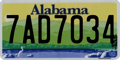 AL license plate 7AD7034