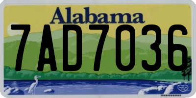 AL license plate 7AD7036
