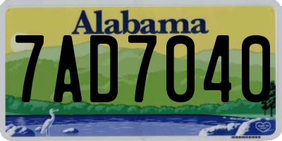 AL license plate 7AD7040
