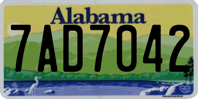 AL license plate 7AD7042
