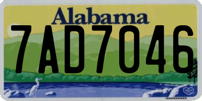AL license plate 7AD7046