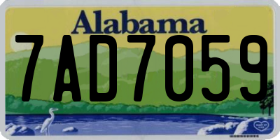 AL license plate 7AD7059