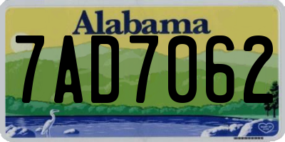 AL license plate 7AD7062