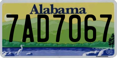 AL license plate 7AD7067