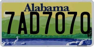 AL license plate 7AD7070