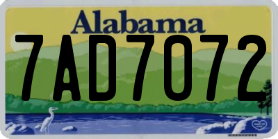AL license plate 7AD7072