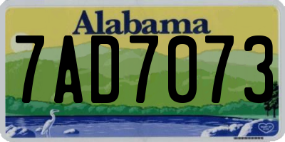 AL license plate 7AD7073