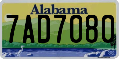 AL license plate 7AD7080