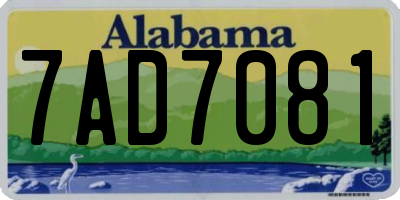 AL license plate 7AD7081