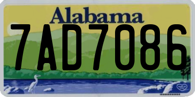 AL license plate 7AD7086