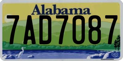 AL license plate 7AD7087