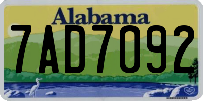 AL license plate 7AD7092