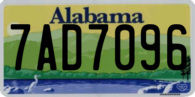 AL license plate 7AD7096