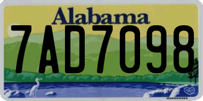 AL license plate 7AD7098