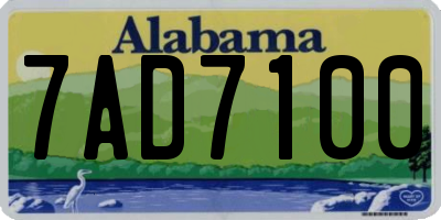 AL license plate 7AD7100