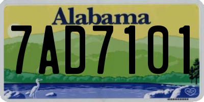 AL license plate 7AD7101