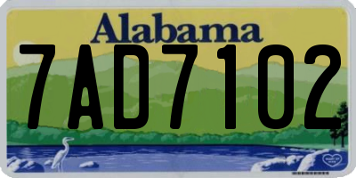 AL license plate 7AD7102