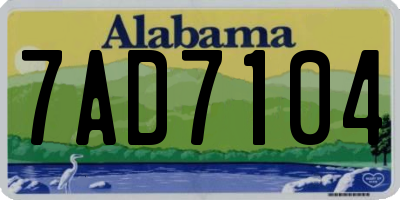 AL license plate 7AD7104