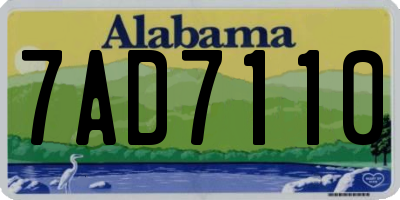 AL license plate 7AD7110