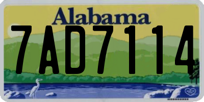 AL license plate 7AD7114