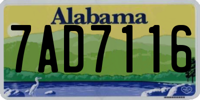 AL license plate 7AD7116