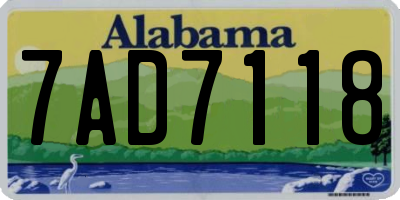 AL license plate 7AD7118