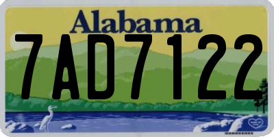 AL license plate 7AD7122
