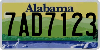 AL license plate 7AD7123