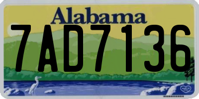 AL license plate 7AD7136