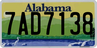 AL license plate 7AD7138