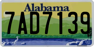 AL license plate 7AD7139
