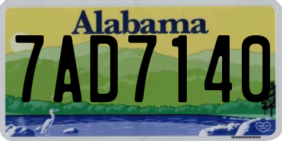 AL license plate 7AD7140
