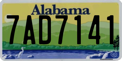 AL license plate 7AD7141