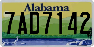 AL license plate 7AD7142