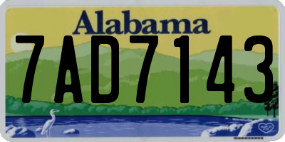 AL license plate 7AD7143