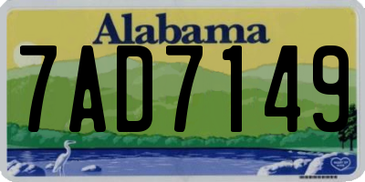AL license plate 7AD7149