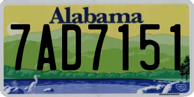 AL license plate 7AD7151