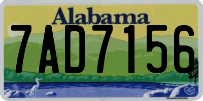 AL license plate 7AD7156