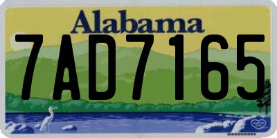 AL license plate 7AD7165