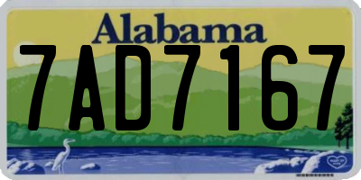 AL license plate 7AD7167