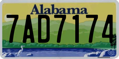 AL license plate 7AD7174