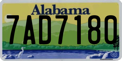 AL license plate 7AD7180