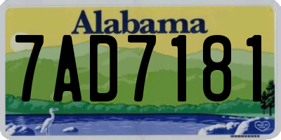 AL license plate 7AD7181