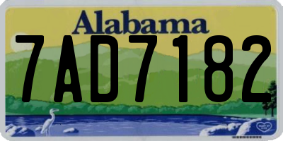 AL license plate 7AD7182