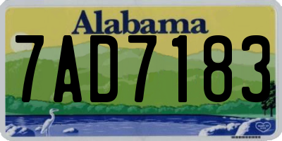AL license plate 7AD7183