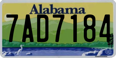 AL license plate 7AD7184
