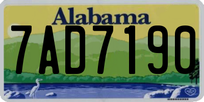 AL license plate 7AD7190