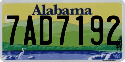 AL license plate 7AD7192