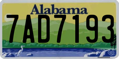 AL license plate 7AD7193