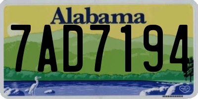 AL license plate 7AD7194